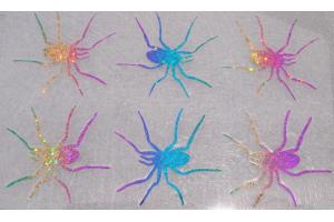 6 Buegelpailletten Spinnen Hologramm rainbow